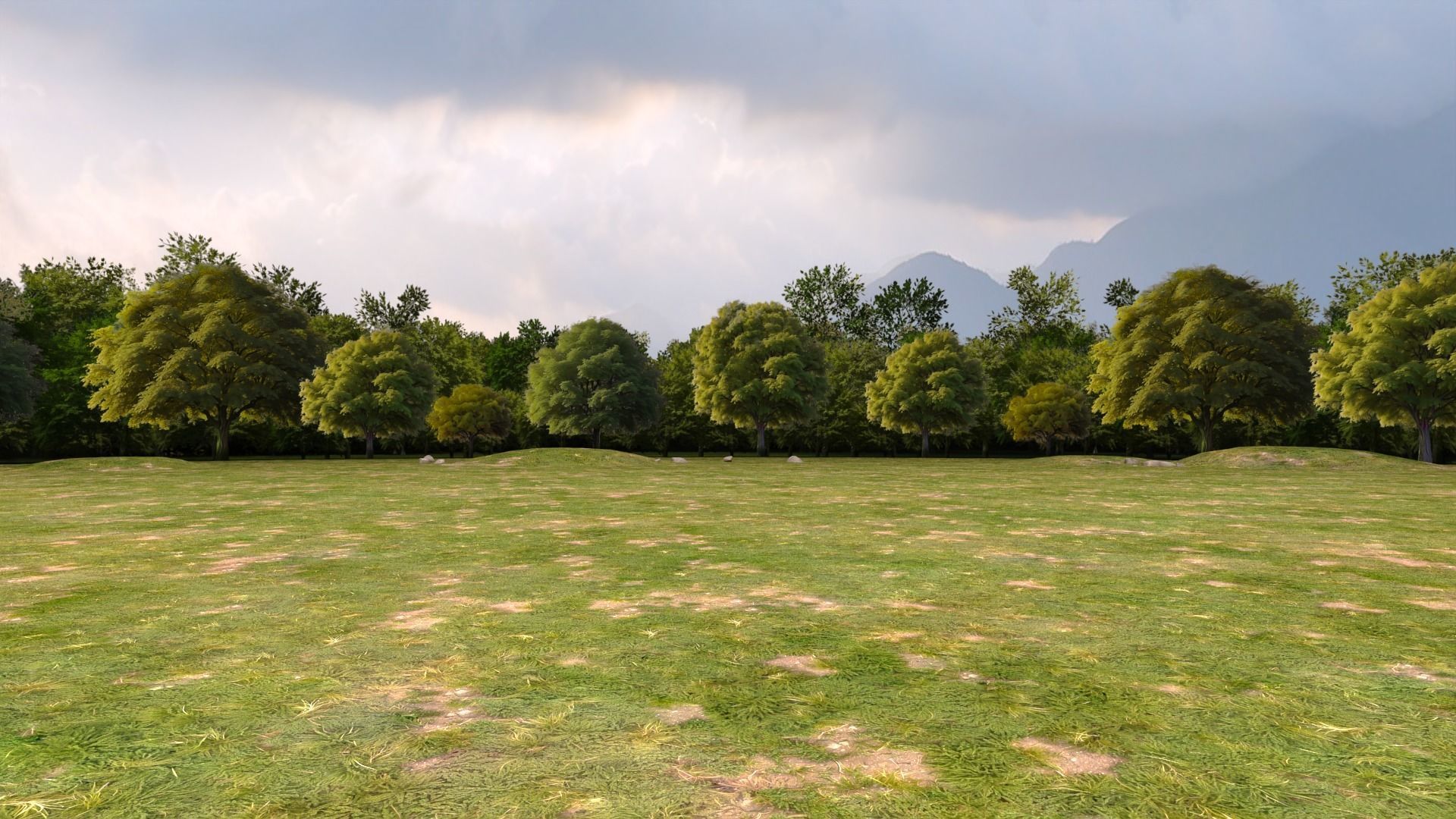 Trees Background Low-poly 3D model_2