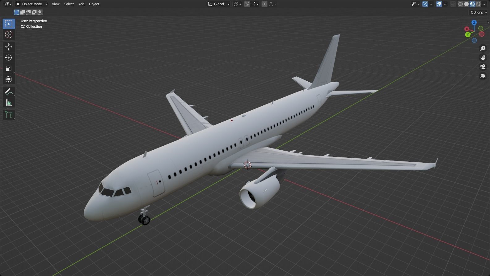 Airbus A320 ceo CFM Sharklets Static Blank  Low-poly 3D model_13