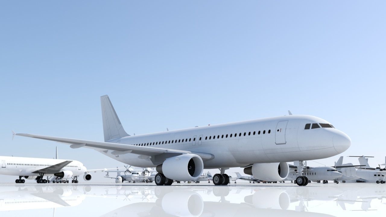 Airbus A320 ceo CFM Sharklets Static Blank  Low-poly 3D model_2