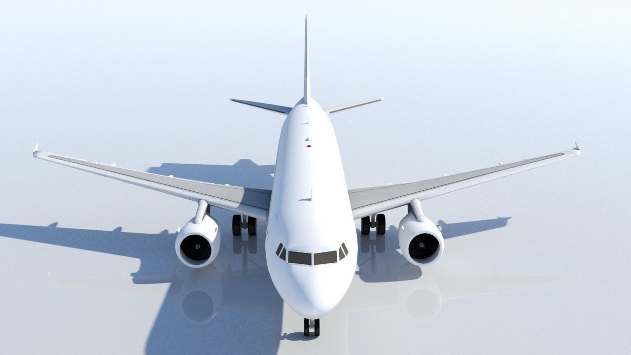 Airbus A320 ceo CFM Sharklets Static Blank  Low-poly 3D model_3