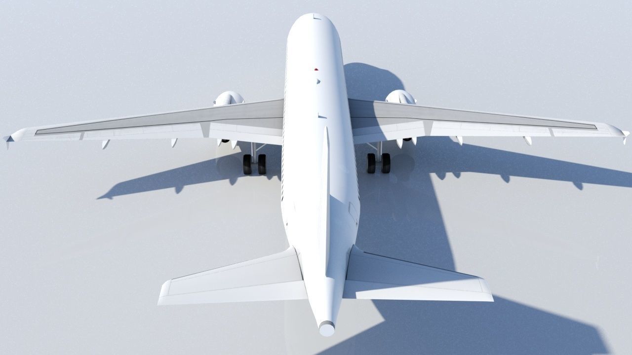 Airbus A320 ceo CFM Sharklets Static Blank  Low-poly 3D model_7