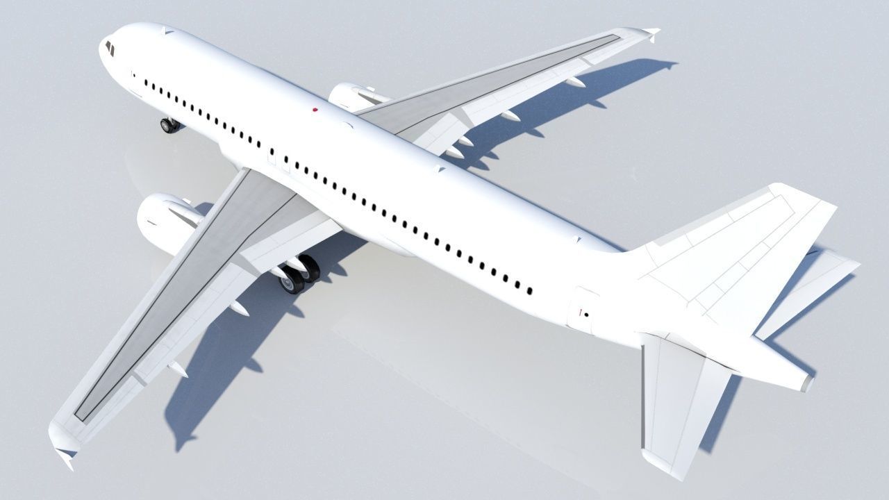 Airbus A320 ceo CFM Sharklets Static Blank  Low-poly 3D model_8