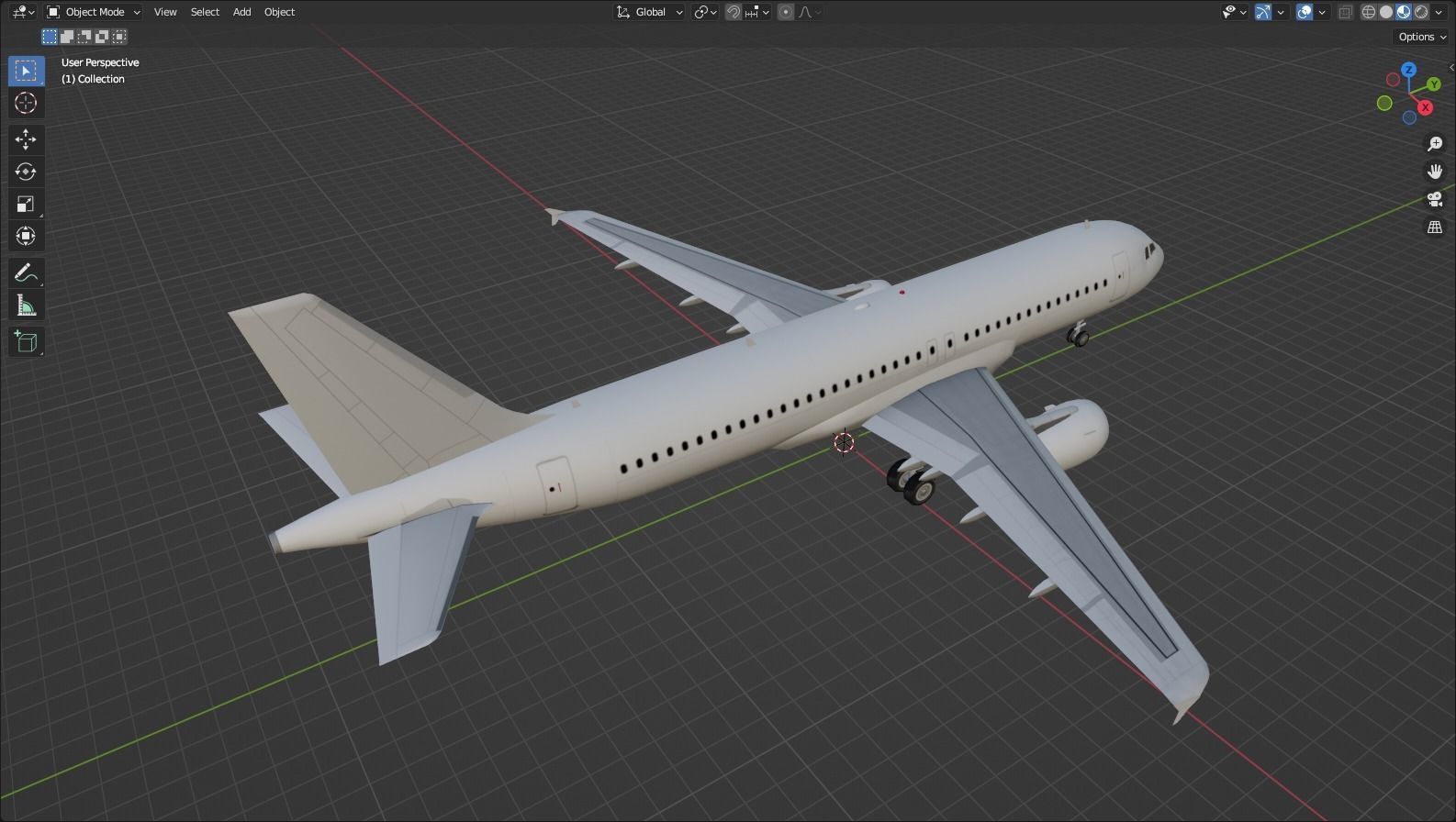 Airbus A320 ceo CFM Sharklets Static Blank  Low-poly 3D model_12