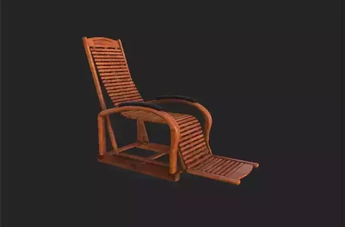 Wooden recliner chair 3D model