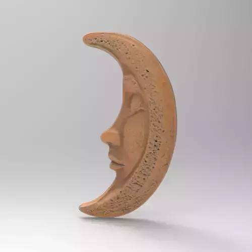 Sleeping Moon Face Sculpture 3D print model