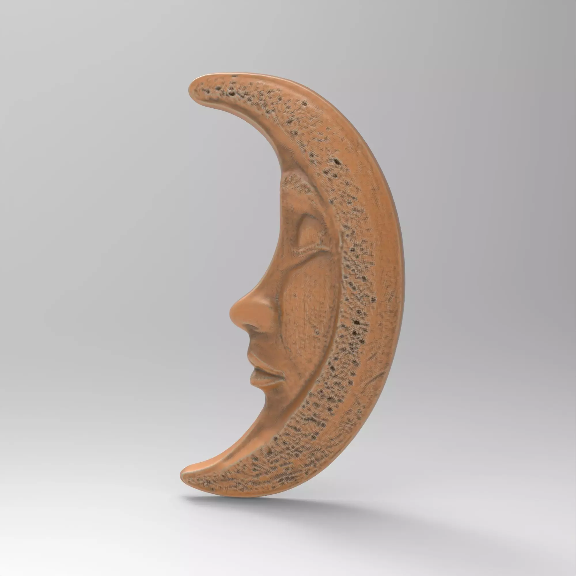 Sleeping Moon Face Sculpture 3D print model_0