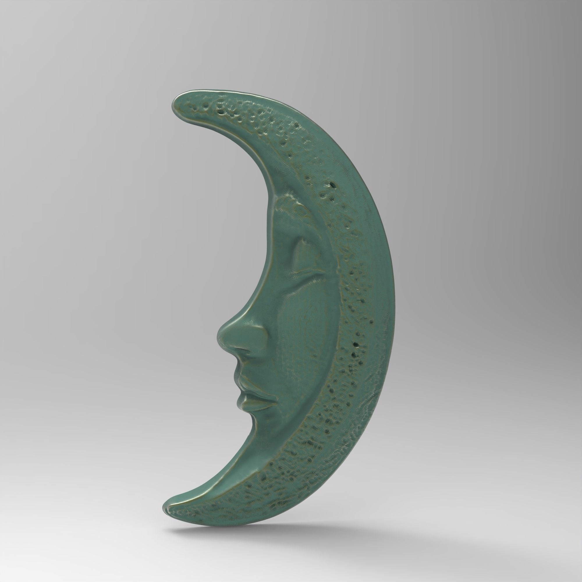 Sleeping Moon Face Sculpture 3D print model_8