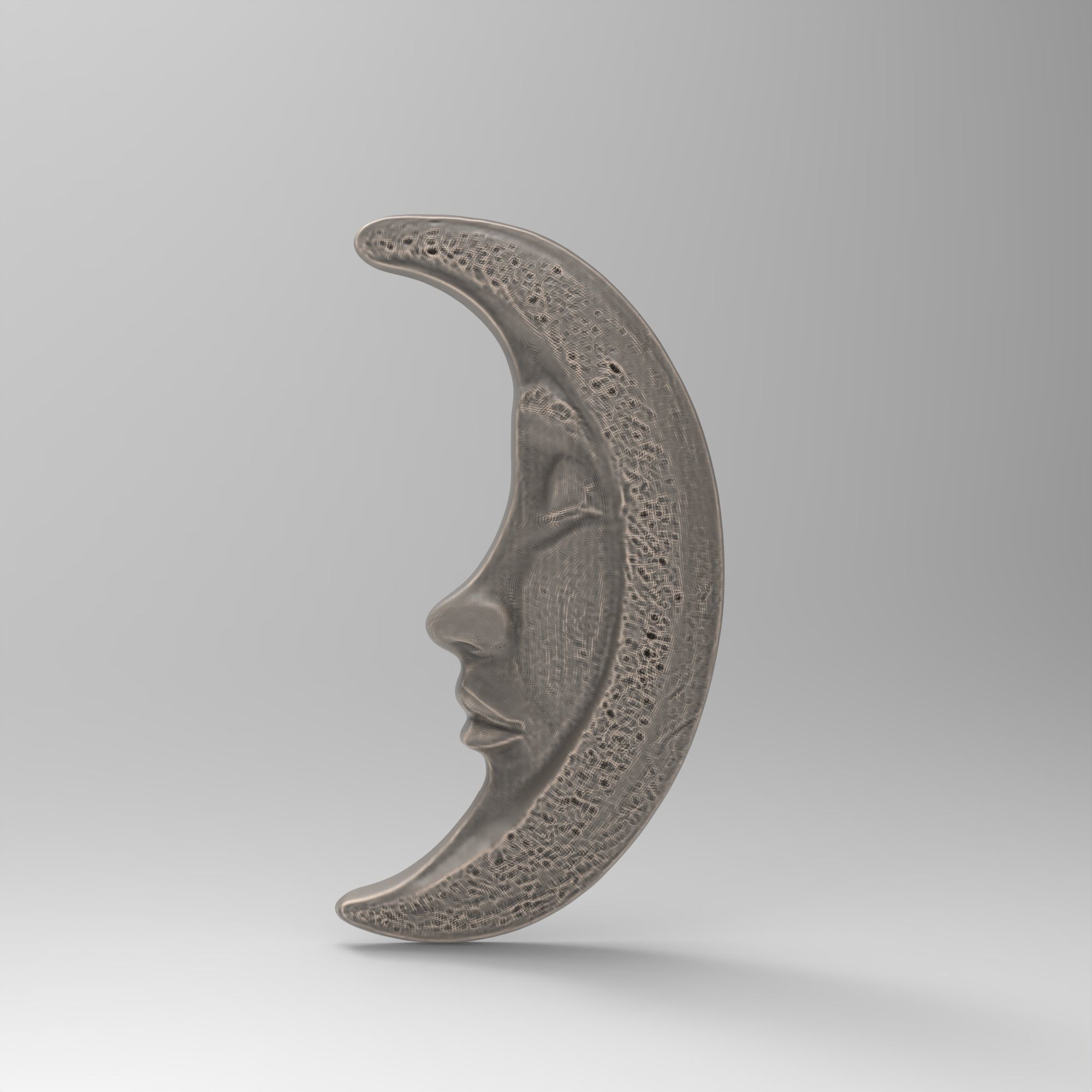 Sleeping Moon Face Sculpture 3D print model_7