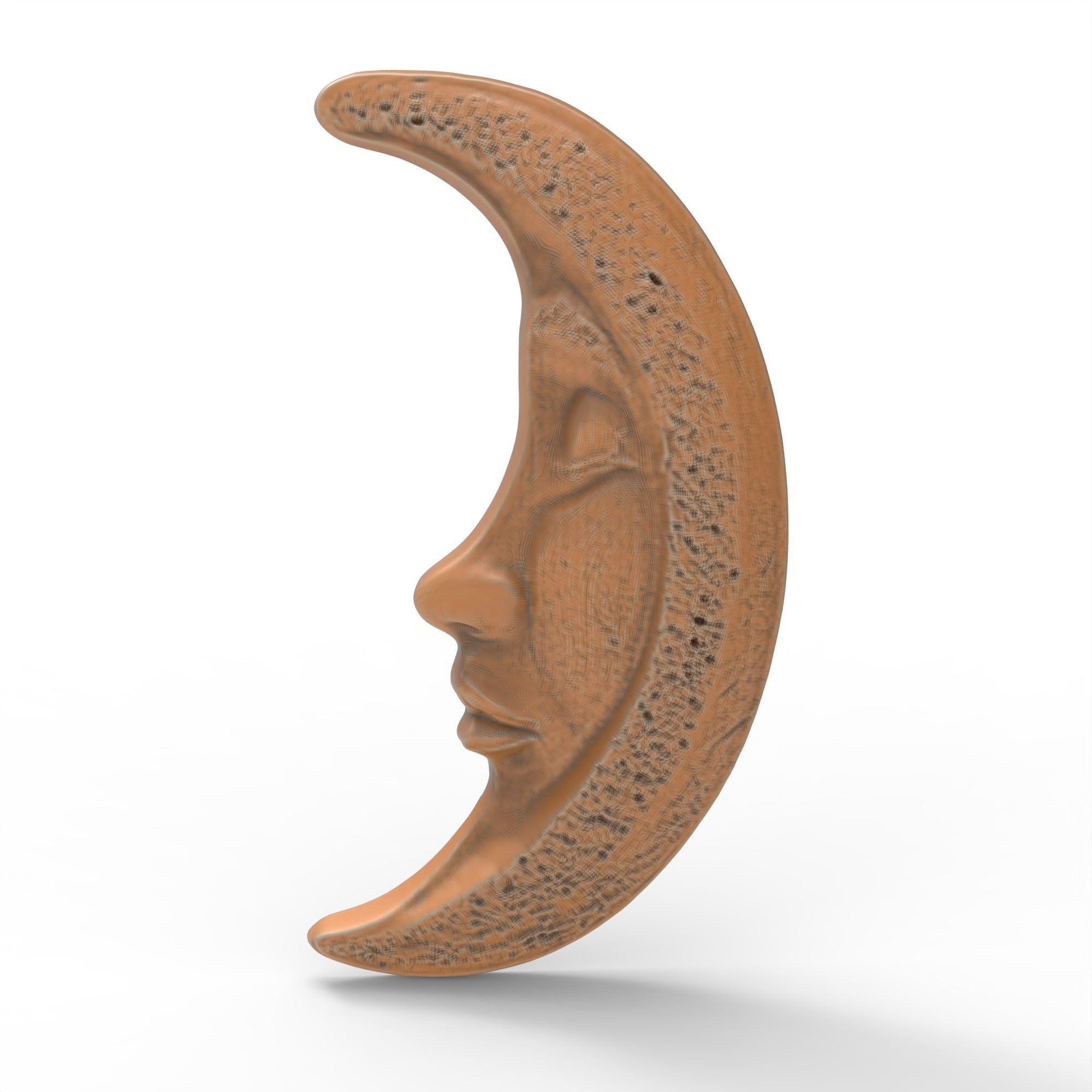 Sleeping Moon Face Sculpture 3D print model_1