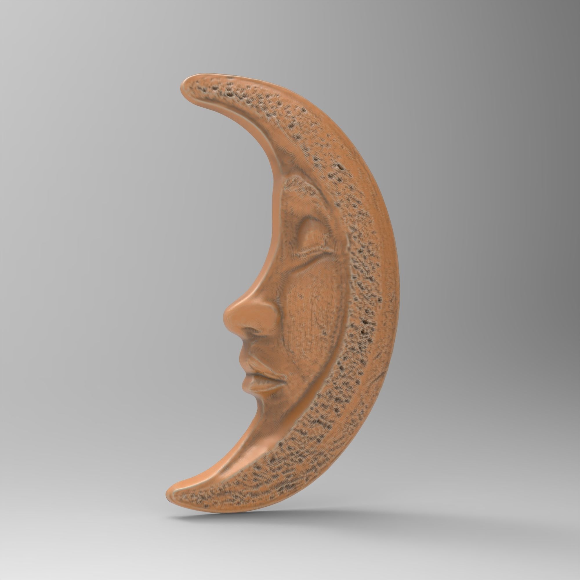 Sleeping Moon Face Sculpture 3D print model_2