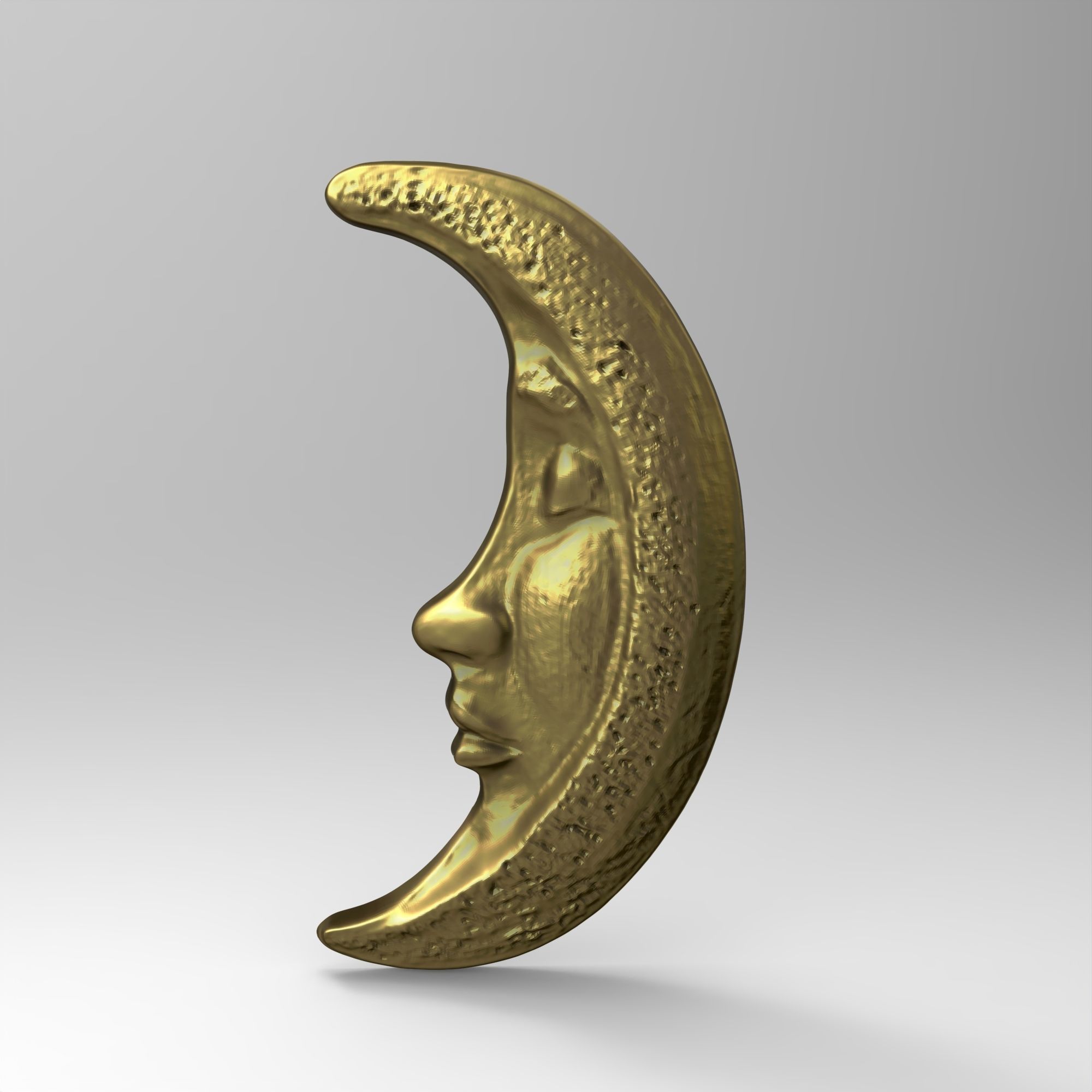 Sleeping Moon Face Sculpture 3D print model_6