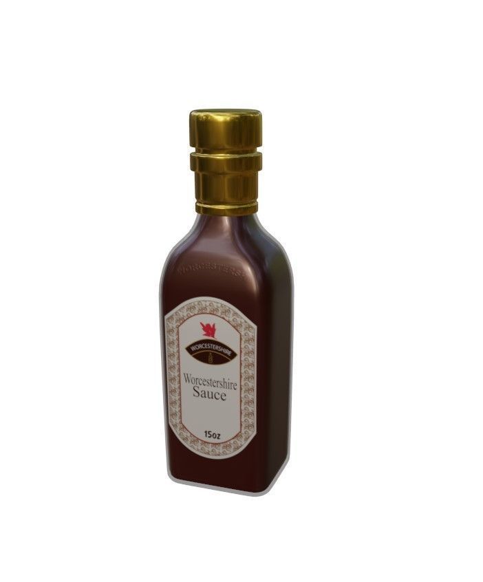 Worcestershire Sauce Low-poly 3D model_1