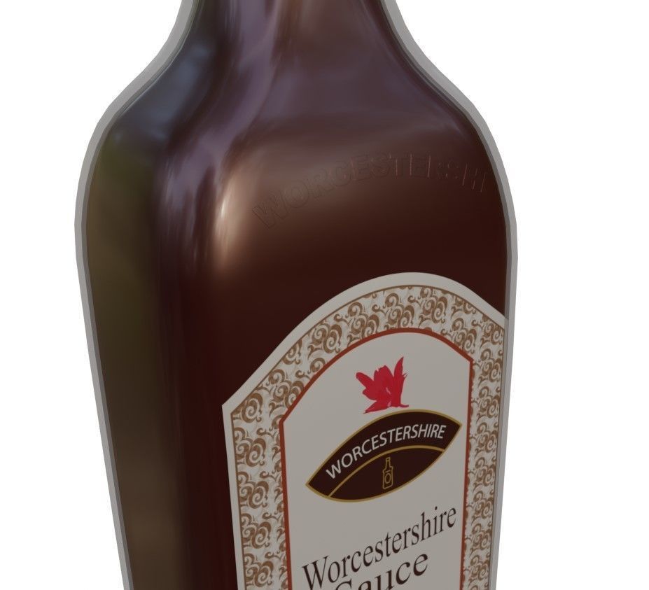 Worcestershire Sauce Low-poly 3D model_2