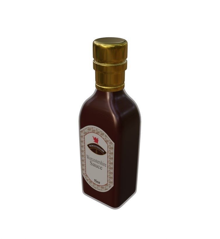Worcestershire Sauce Low-poly 3D model_4