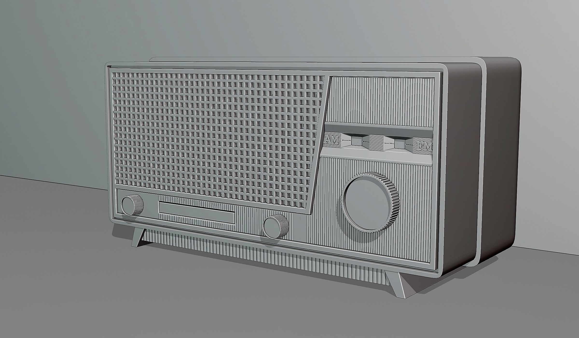 Rare Vacuum Tube Radio 3D model_4