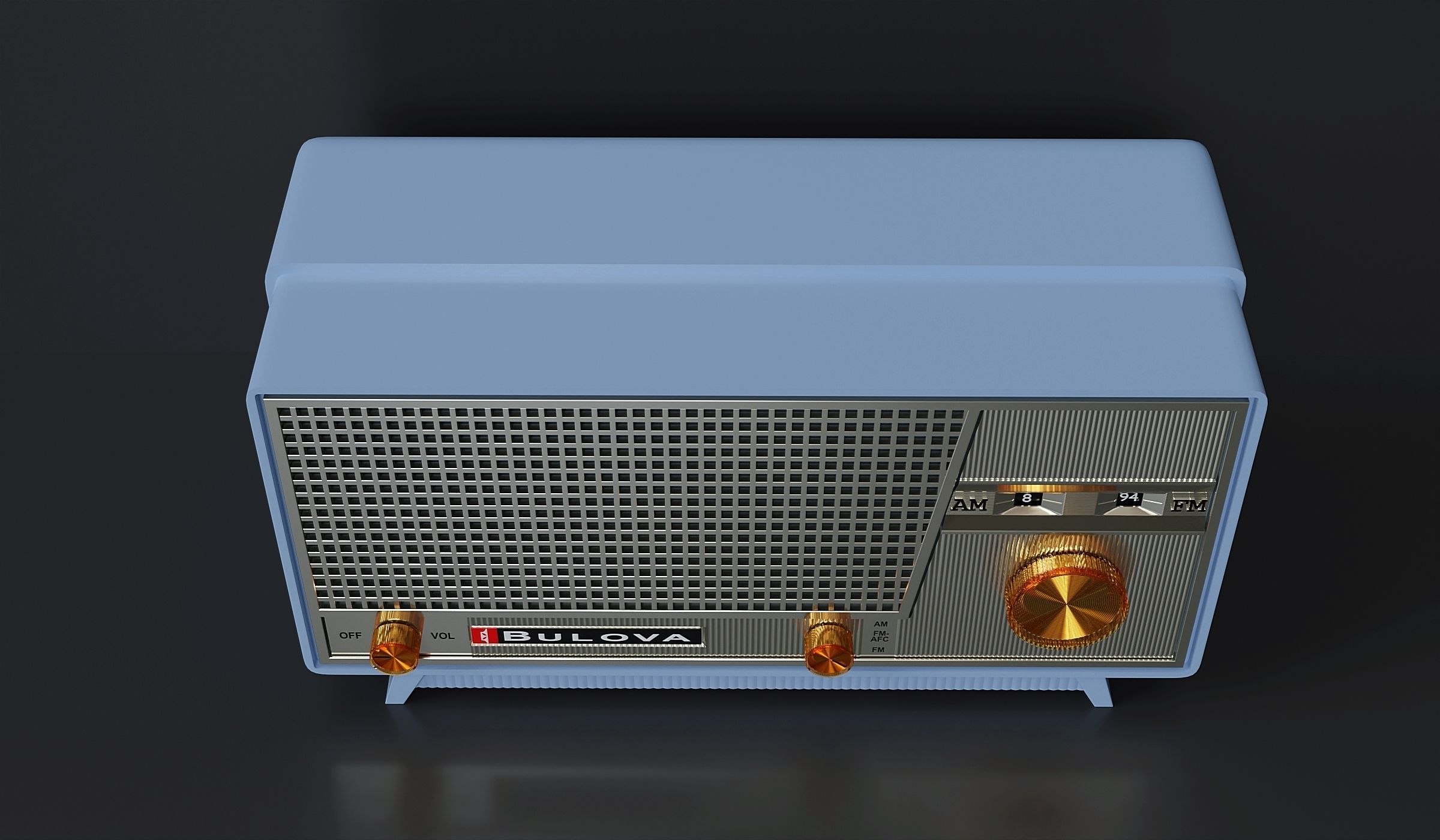 Rare Vacuum Tube Radio 3D model_3