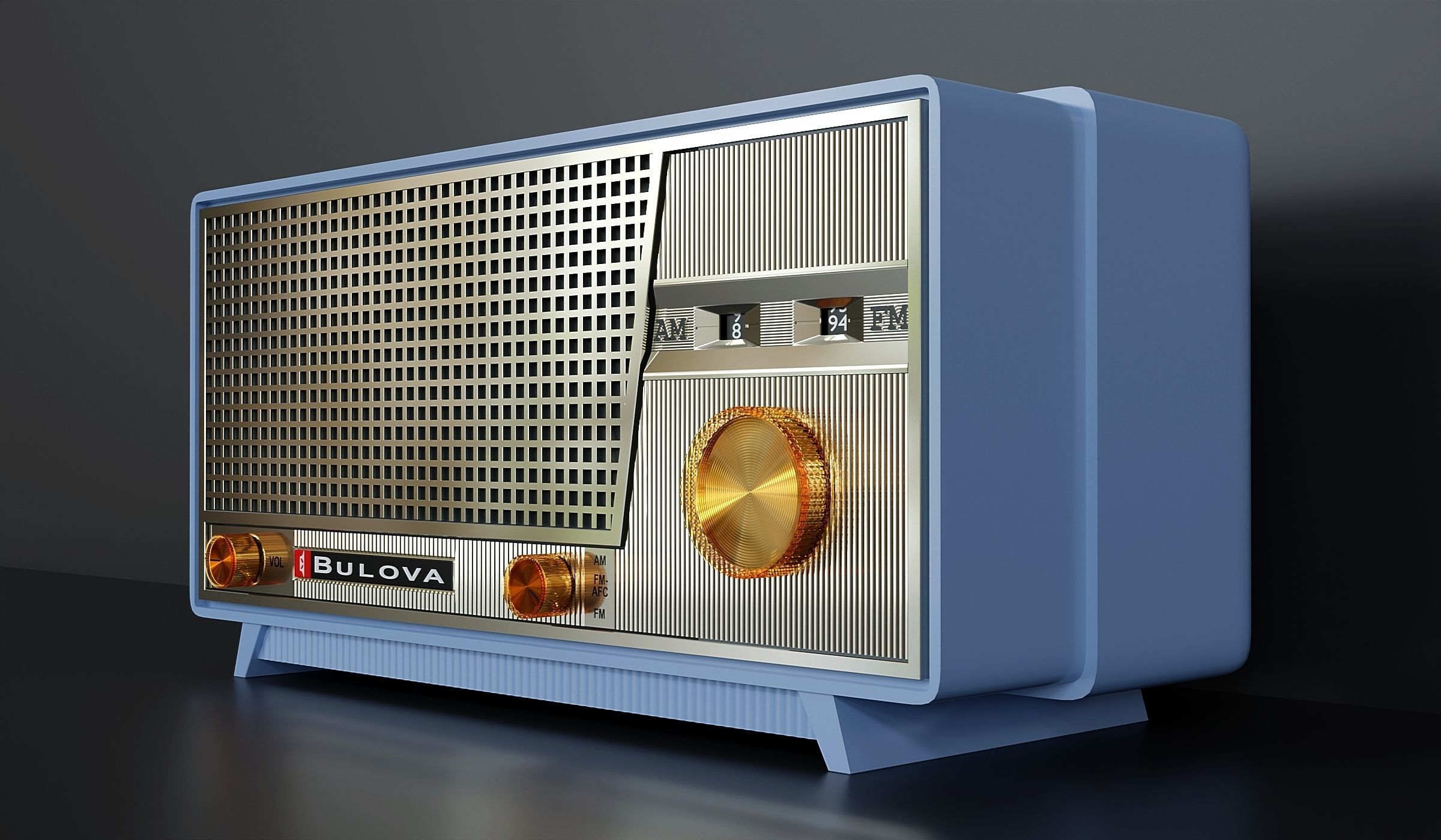 Rare Vacuum Tube Radio 3D model_2