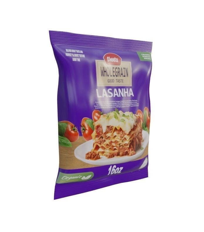 Wholegrain Lasagna Sheets Low-poly 3D model_1