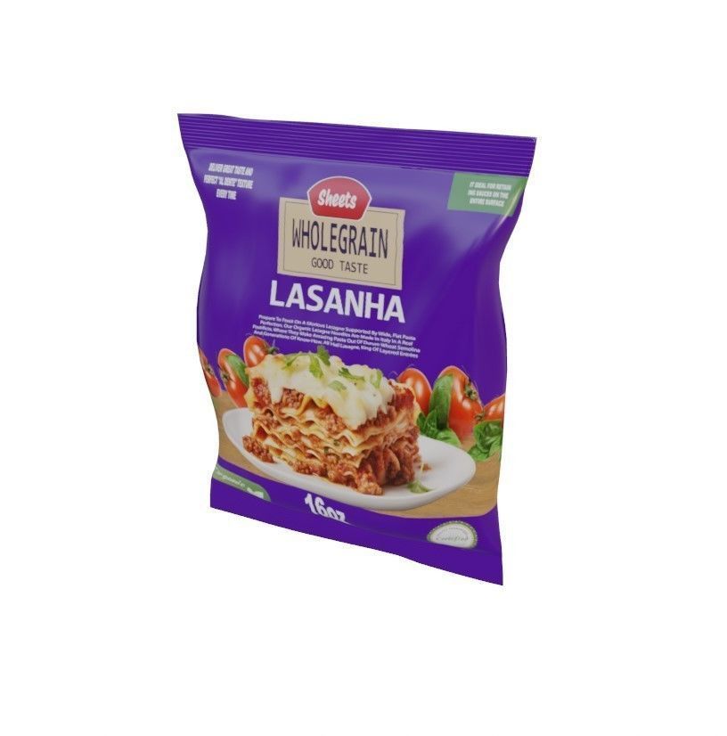 Wholegrain Lasagna Sheets Low-poly 3D model_4