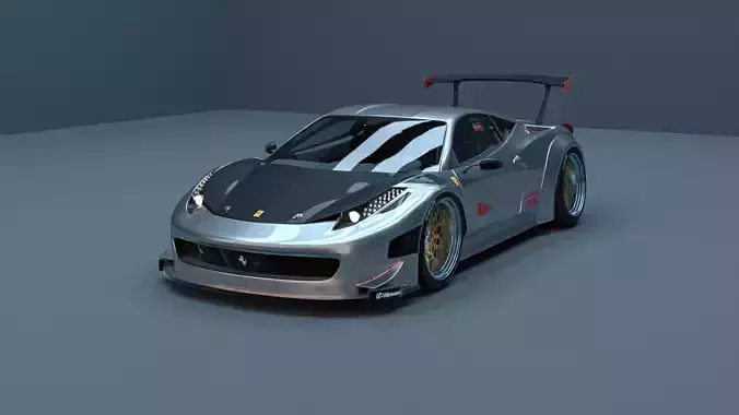 Ferrari 458 GT3 JDM style Low-poly 3D model