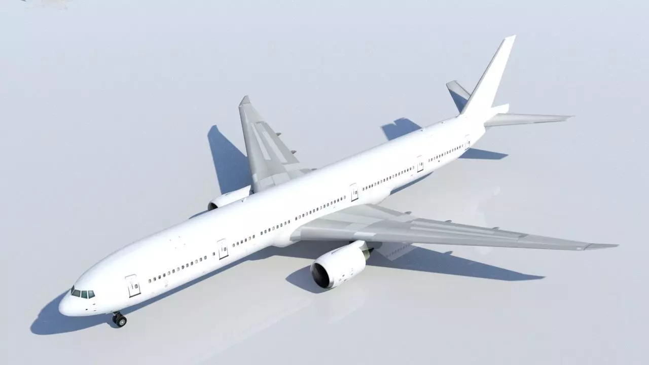 B777-300ER Airliner Static Blank Low-poly 3D model