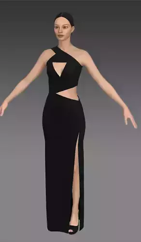 Dress asymetric one shoulder