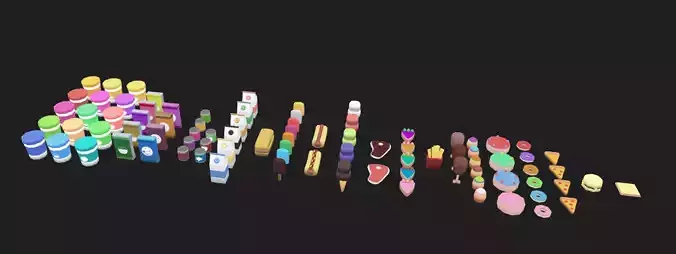 Food Assets Low-poly 3D model