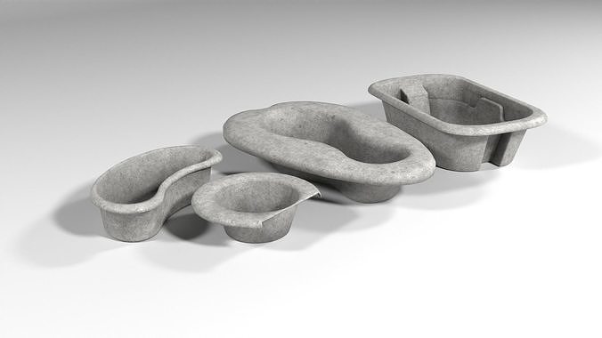Disposable pulp containers Low-poly 3D model