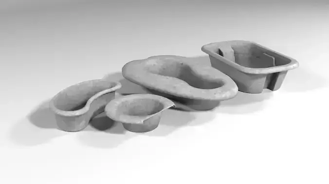 Disposable pulp containers Low-poly 3D model