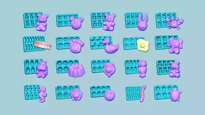 20 Jelly Candy Moldings - Gummy Mould Collection