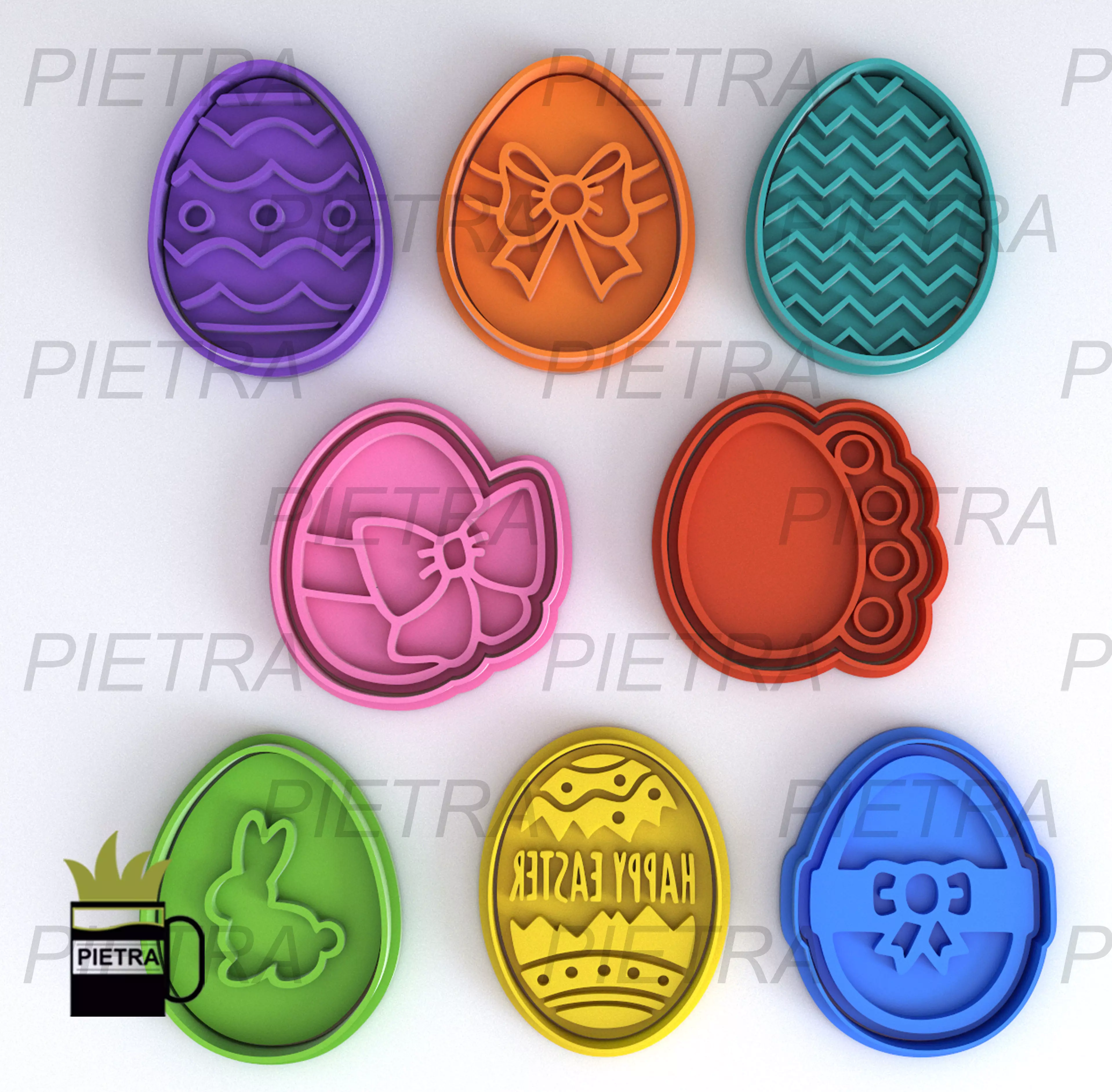 EASTER N3 FONDANT COOKIE CUTTER IMPRESSION MODEL 3D print model_0