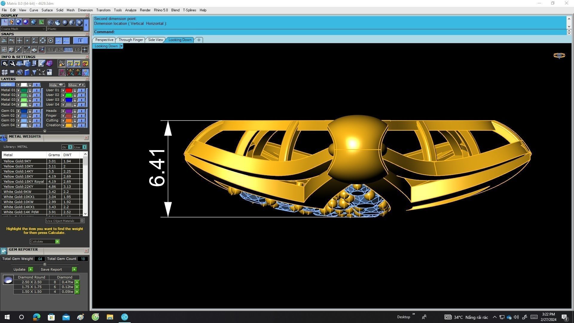 A4629 Diamond Star Pendant 3D print model_5