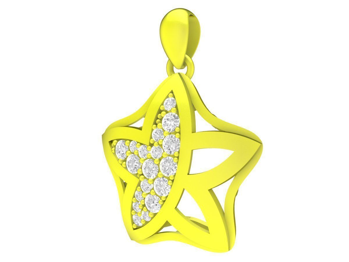 A4629 Diamond Star Pendant 3D print model_1