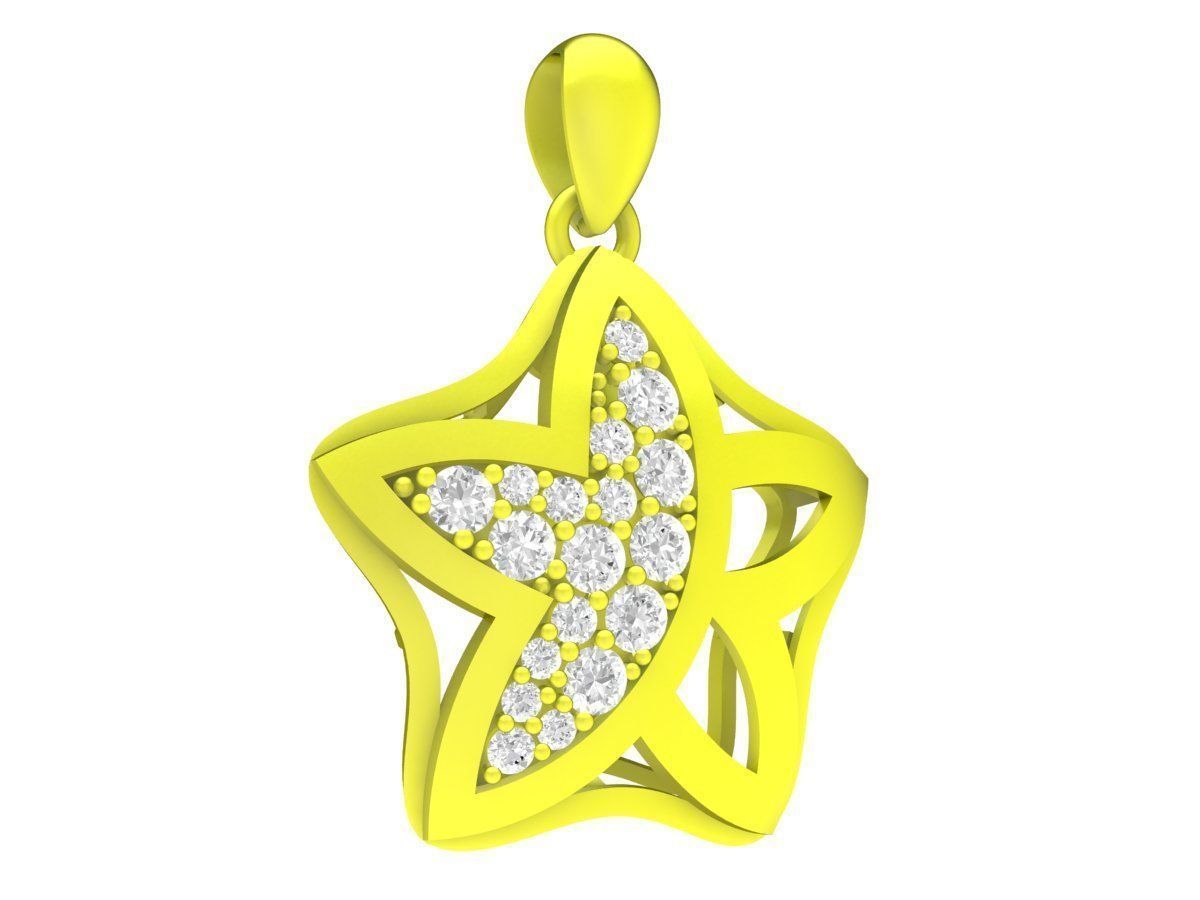 A4629 Diamond Star Pendant 3D print model_4