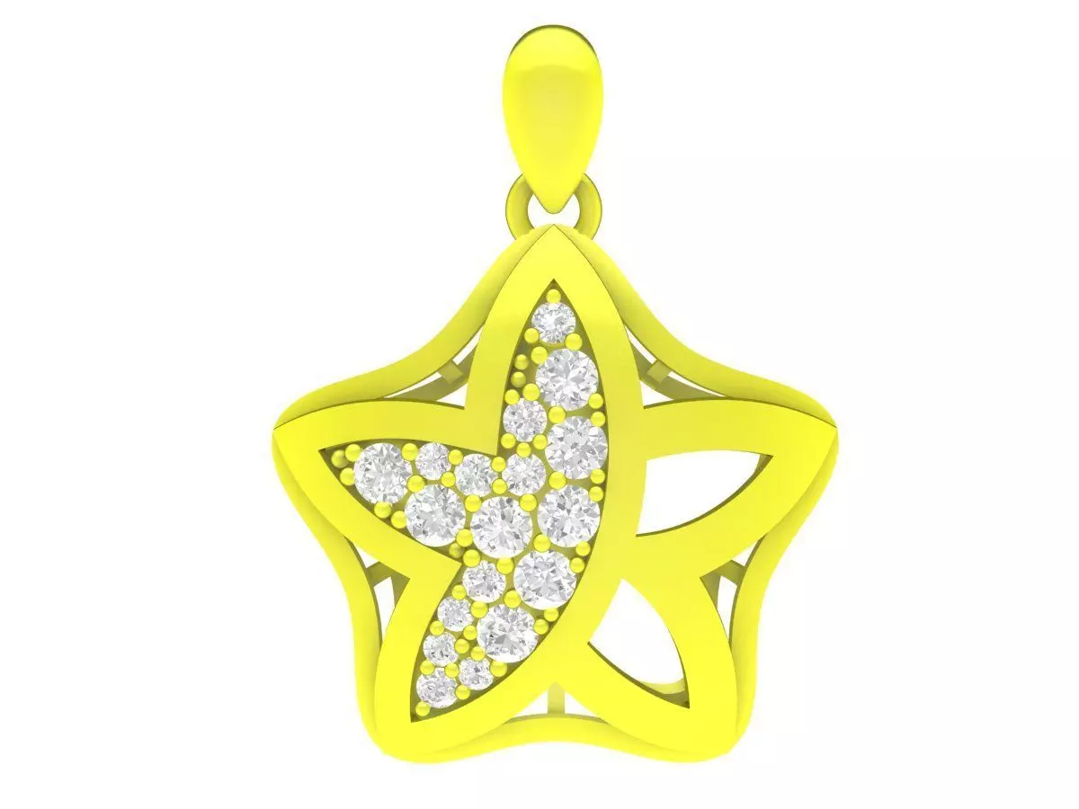 A4629 Diamond Star Pendant 3D print model_0