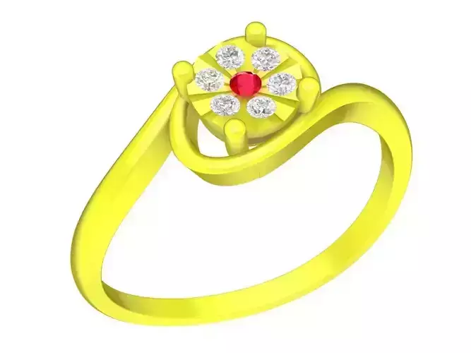 A4529 Art Diamond Flower Women Ring