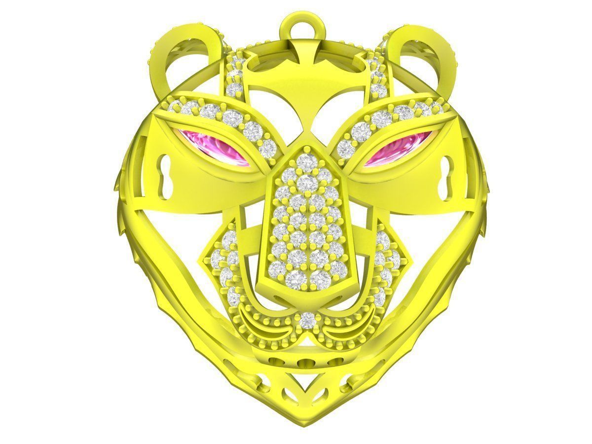 A4561 Diamond Tiger Pendant 3D print model_1