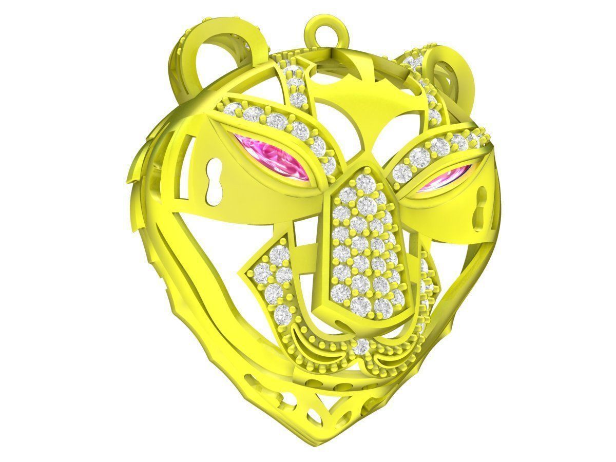 A4561 Diamond Tiger Pendant 3D print model_5