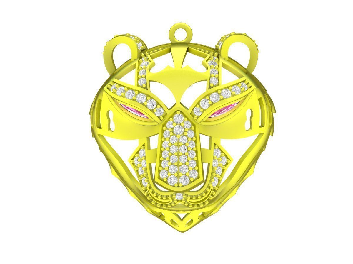 A4561 Diamond Tiger Pendant 3D print model_3