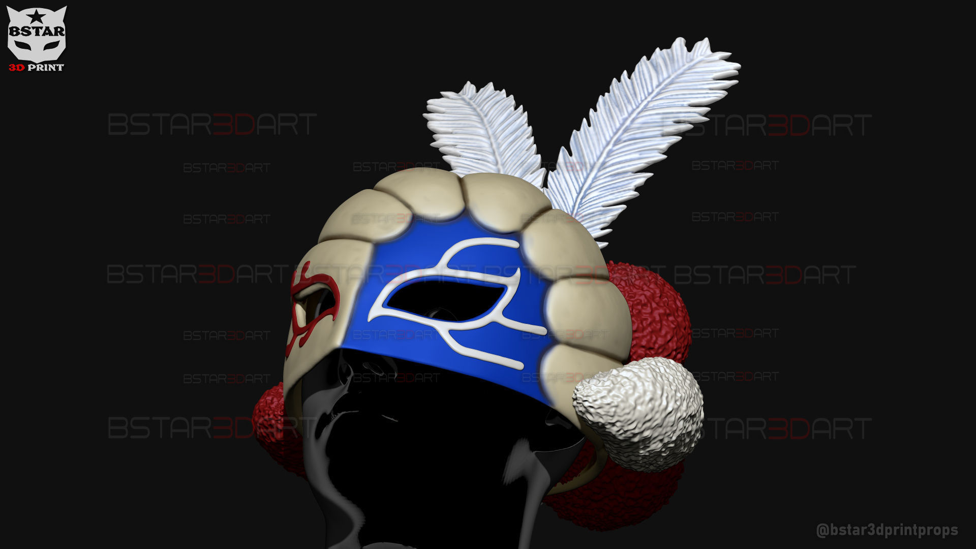 William Vengeance Mask - Black Clover Cosplay 3D print model_18