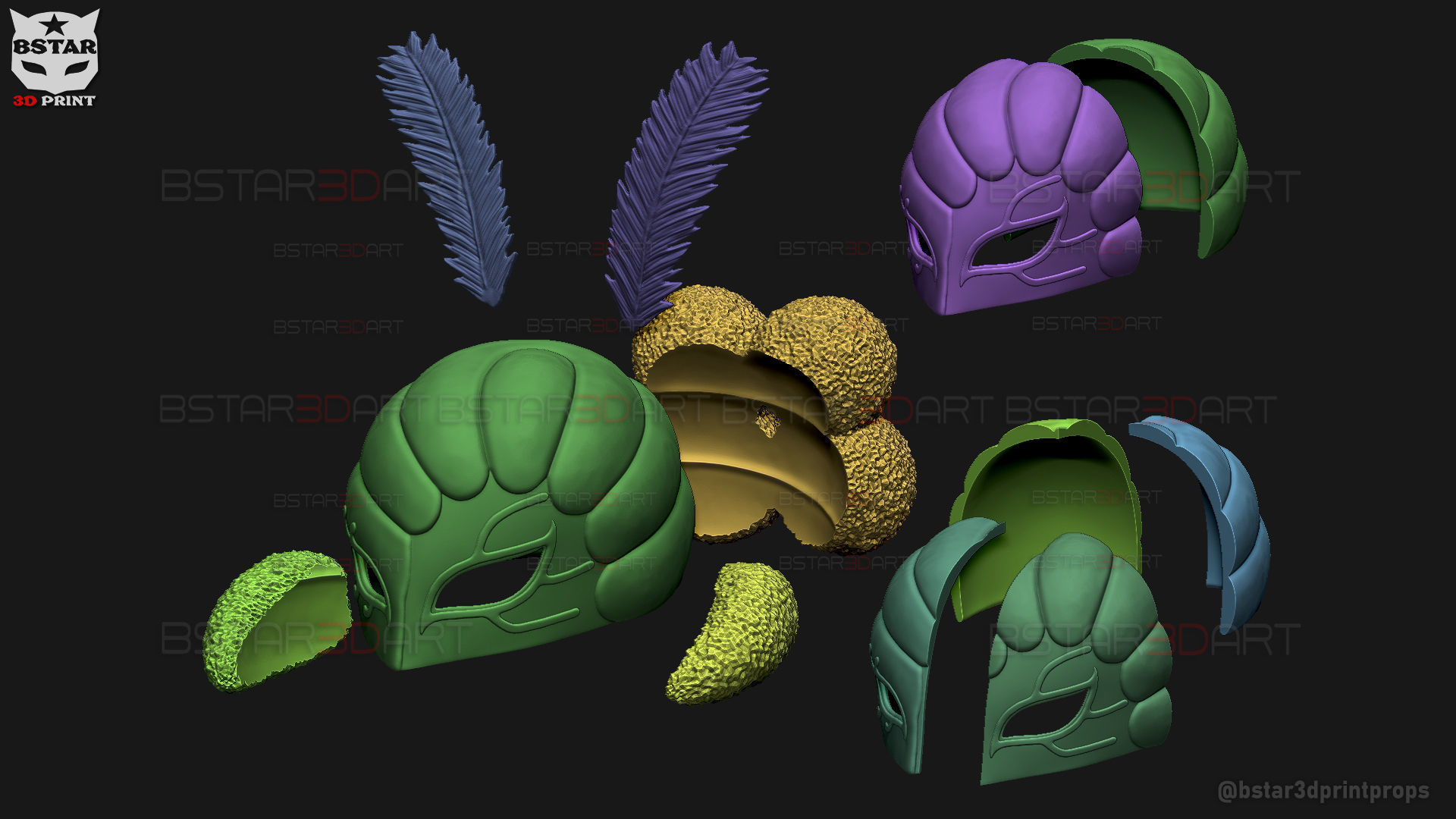 William Vengeance Mask - Black Clover Cosplay 3D print model_32