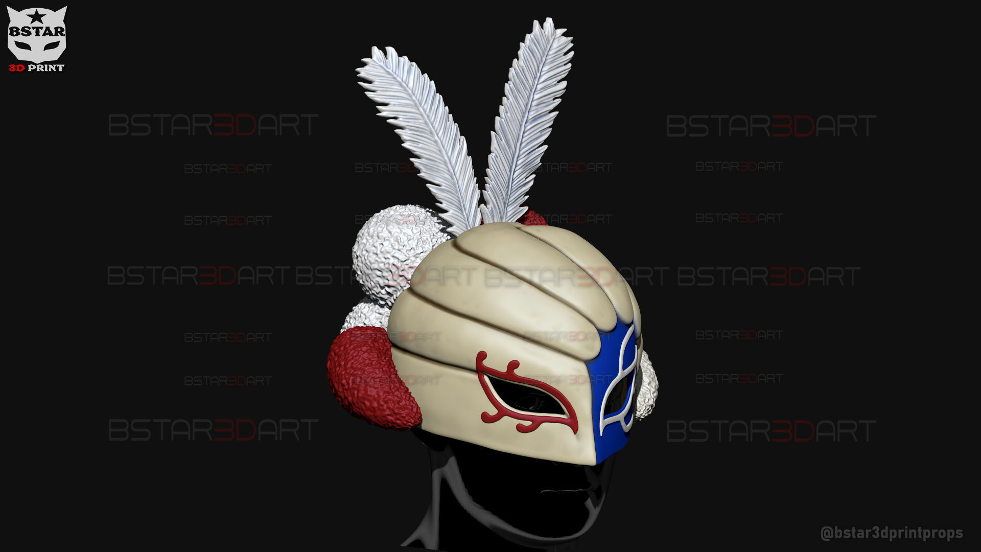 William Vengeance Mask - Black Clover Cosplay 3D print model_17