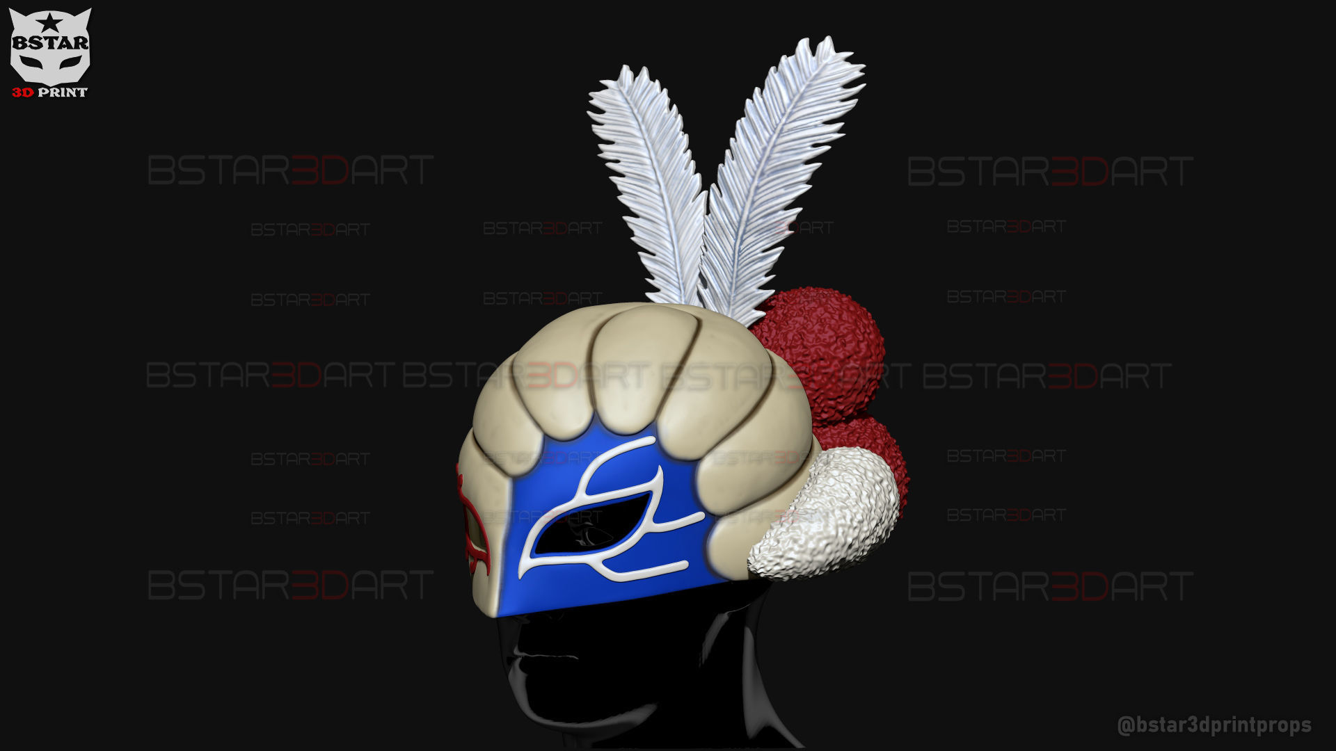 William Vengeance Mask - Black Clover Cosplay 3D print model_12