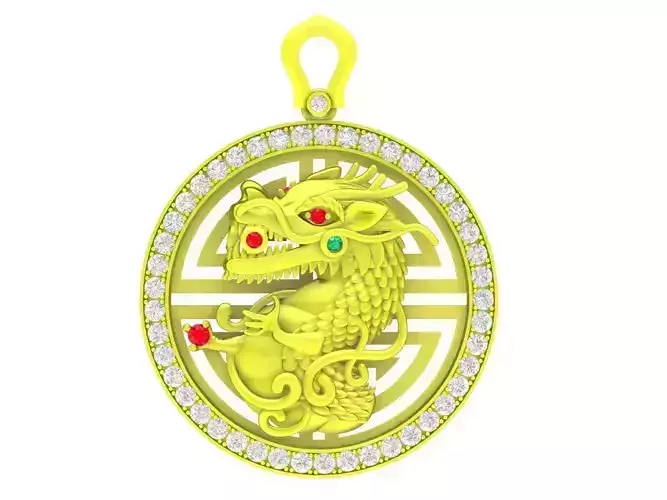 A4566 Luxury Diamond Dragon Men Pendant