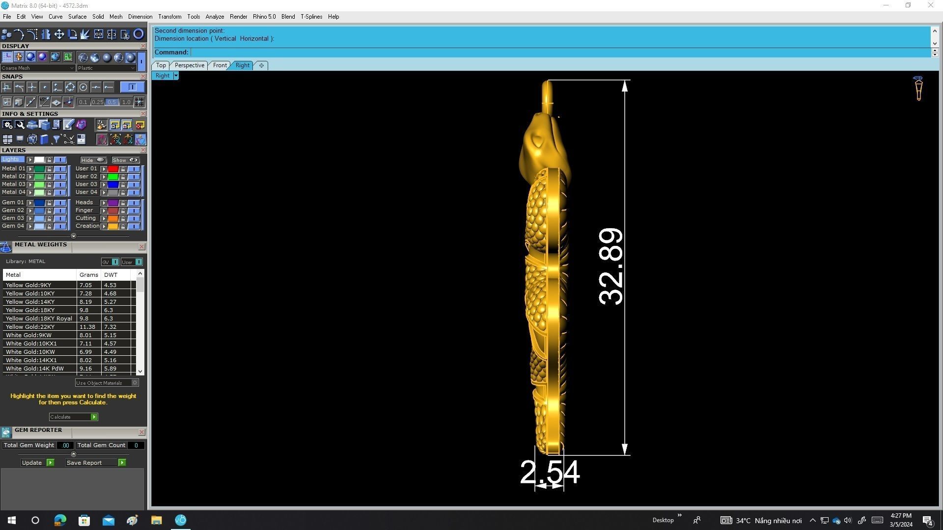 A4572 Snake Pendant 3D print model_8