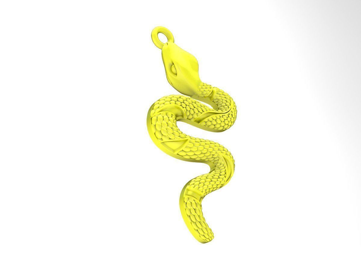 A4572 Snake Pendant 3D print model_1