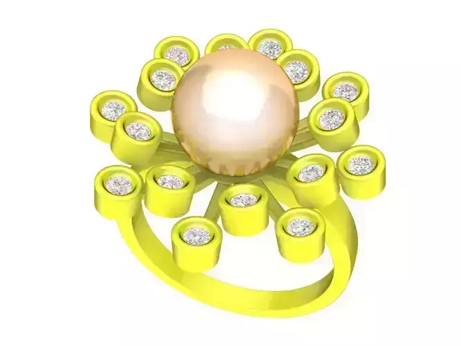 5209 luxury diamond pearl ring