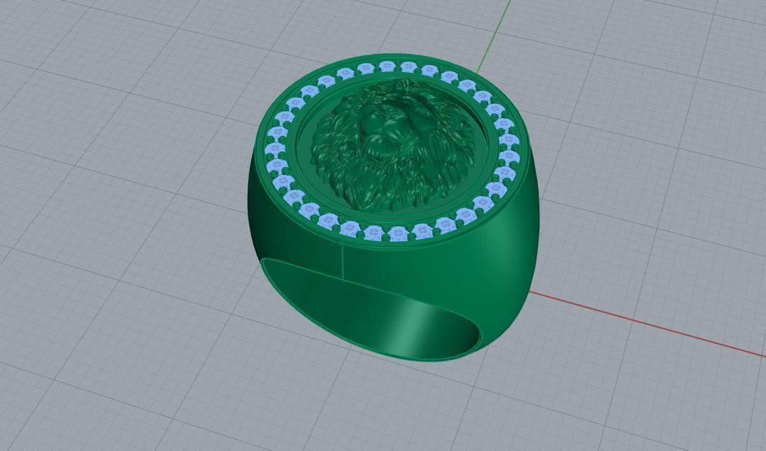 Lion ring 3D print model_2