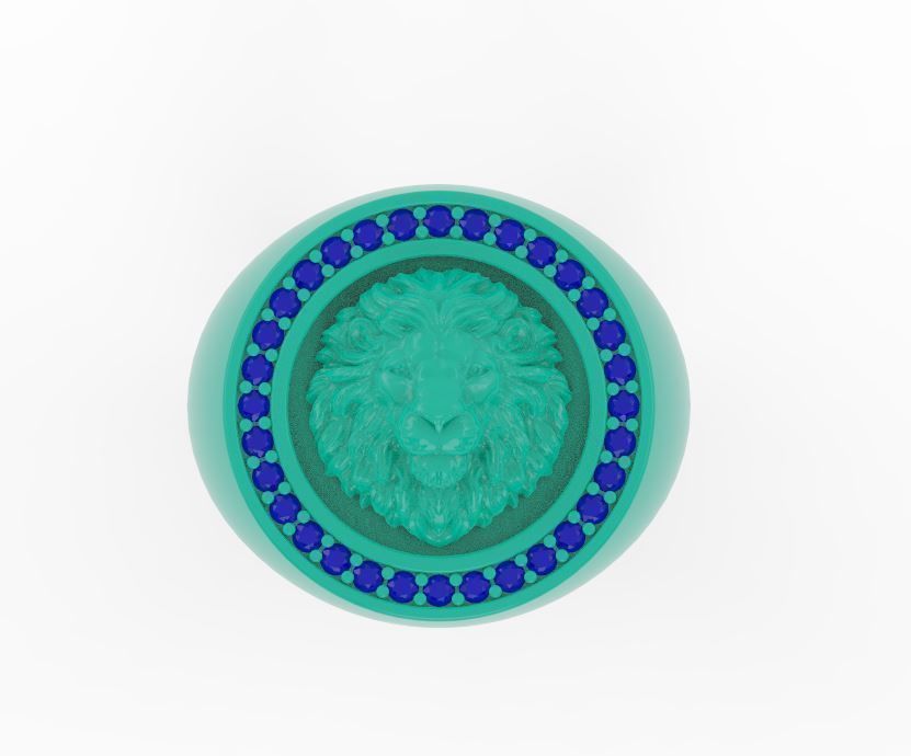 Lion ring 3D print model_4