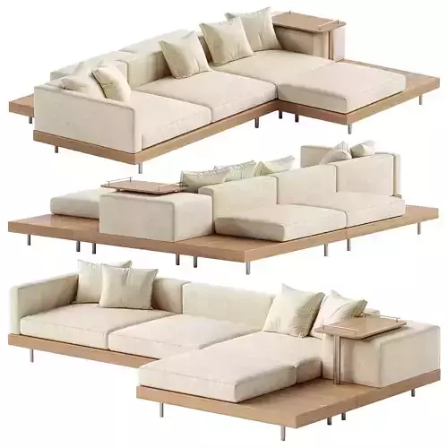 Japandi XXL Wooden Sofa 03